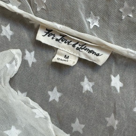 For Love & Lemons White Star Print Sheer Maxi Dress - Picture 4 of 5